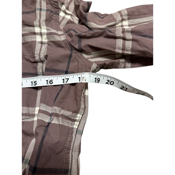 Carhartt Women's Shirt Button Up Roll Tab Sleeve Plaid Mauve Size Medium - Picture 4 of 7
